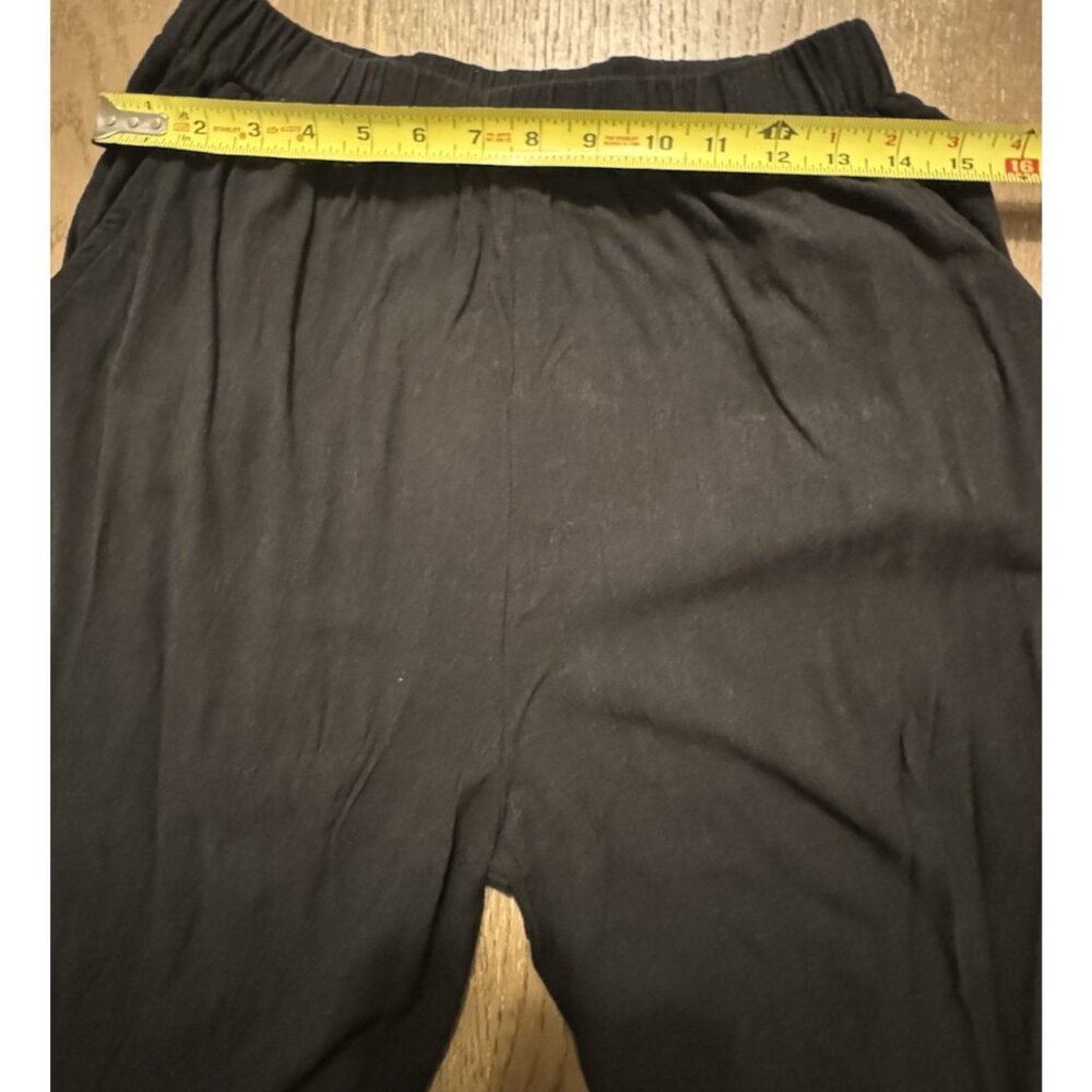 Rachel Pally Crop Palazzo Linen Pull On Elastic Waist Large Black Pockets Boho - Picture 6 of 11